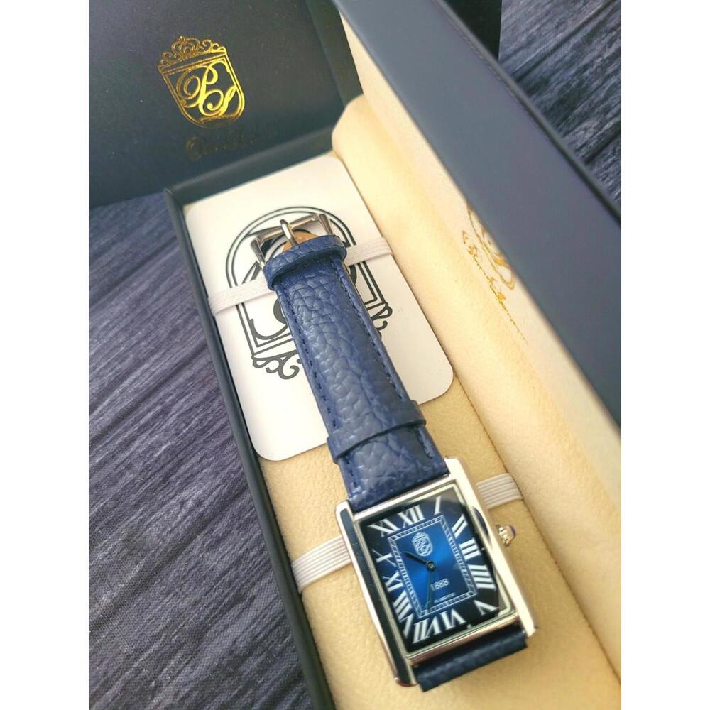 Pierre Lucerne Sapphire Dial 1888 Mens‎ Tank Watch With Box